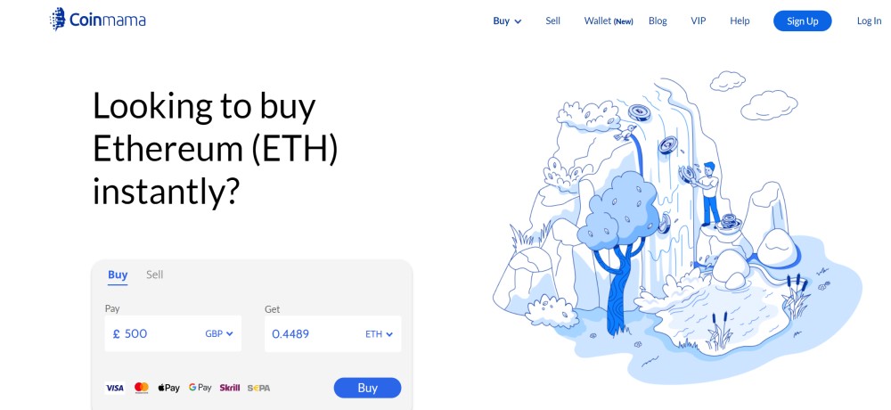 CoinMama Buy ETH with GBP